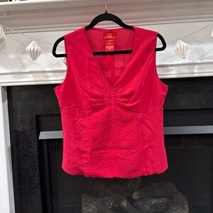 Pink top preppy old money size 8 Oscar de la Renta corset Sleeveless Blouse